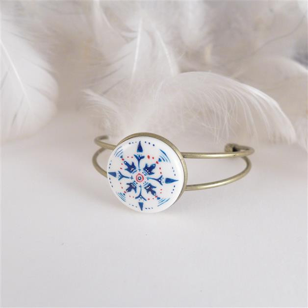 Azulejo bransoletka 1, ręcznie malowana porcelana_photo1