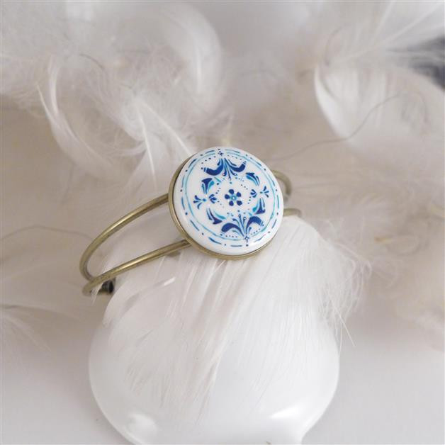 Azulejo bransoletka 2, ręcznie malowana porcelana_photo1