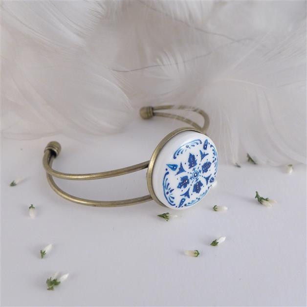 Azulejo bransoletka d, ręcznie malowana porcelana_photo1