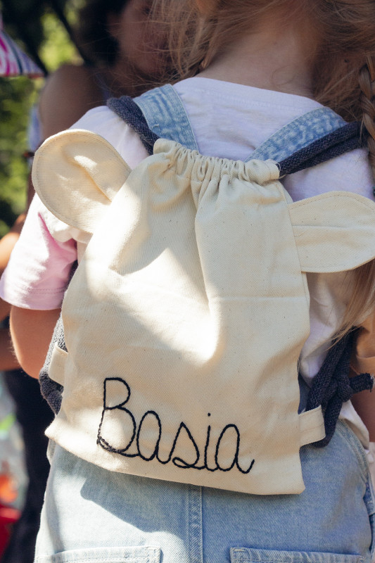 Bawełniany mini plecak miś z imieniem Basia_photo1