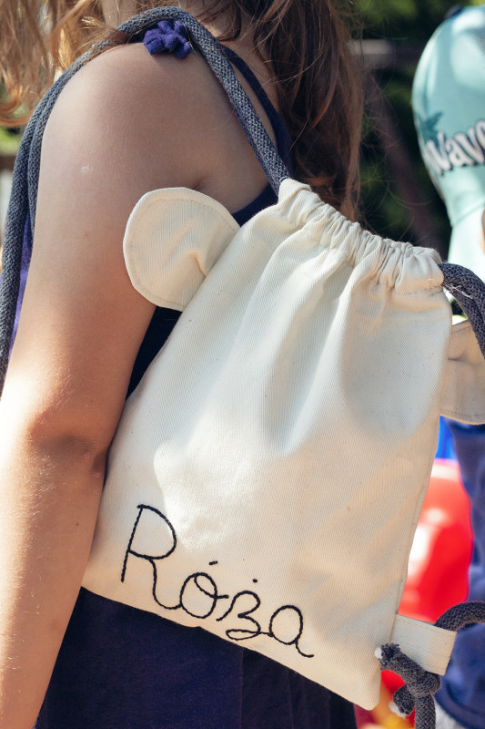 Bawełniany mini plecak miś z imieniem Róża_photo1