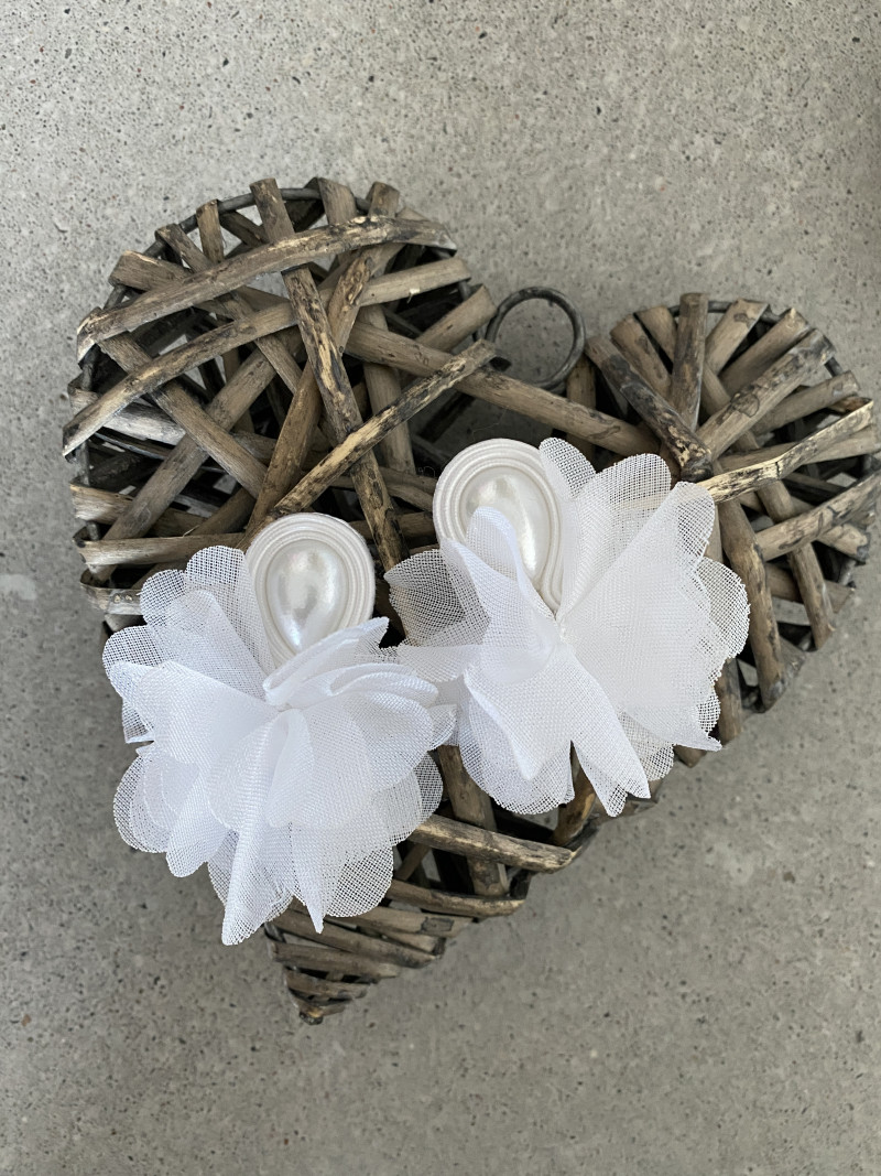 Białe, perłowe kolczyki ślubne sutasz BOHO kwiat_photo1