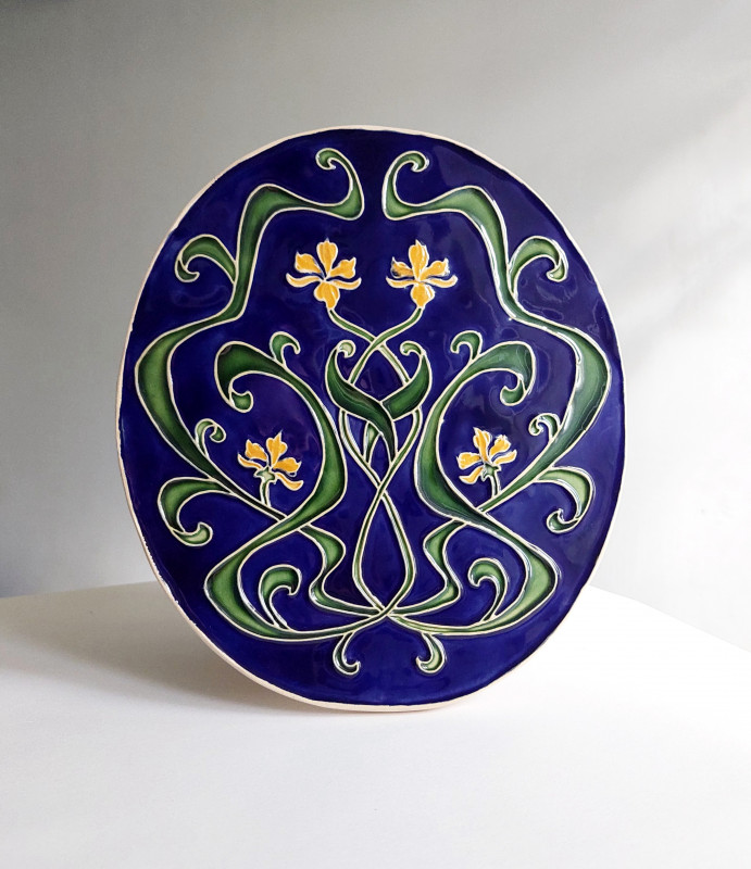 Ceramika dekoracyjna z secesyjnymi kwiatami_photo1