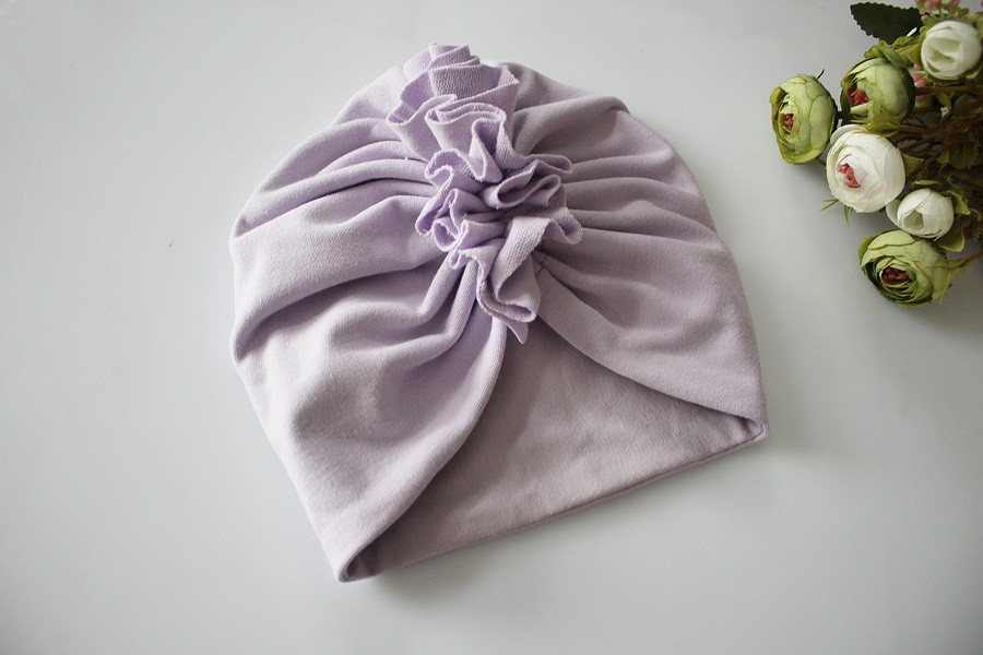 Czapka turban podwójna fiolet wiosna/jesień_photo1
