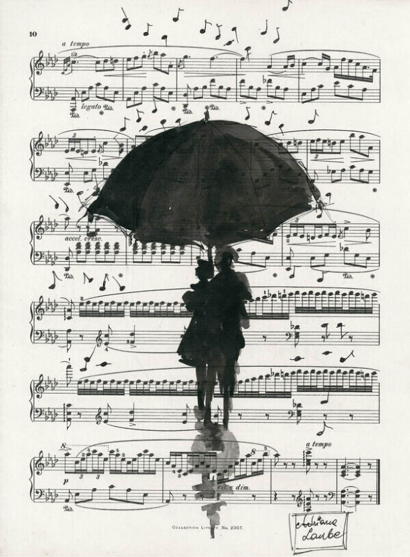 "Deszcz to muzyka" rysunek czarnym tuszem_photo1
