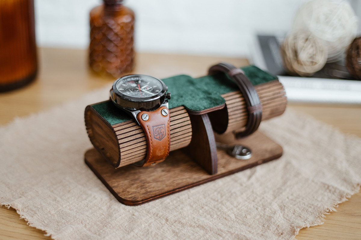 Drewniany organizer na zegarek ,stojak na zegarek_photo1