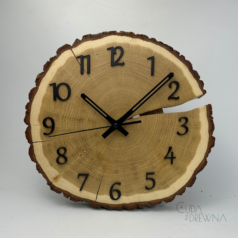 Drewniany zegar z plastra dębu 30 cm_photo1
