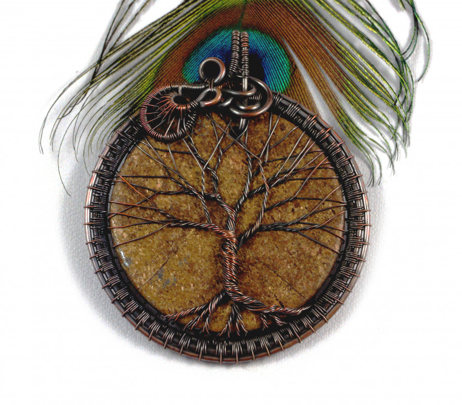 Drzewko Szczęścia amulet z bronzytem miedź_photo1