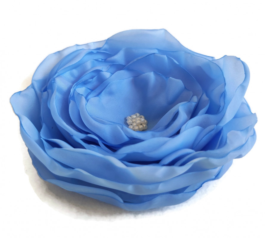 Duża broszka jasno niebieska kwiatek 12cm_photo1