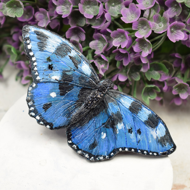 Duża broszka - niebieski motyl_photo1