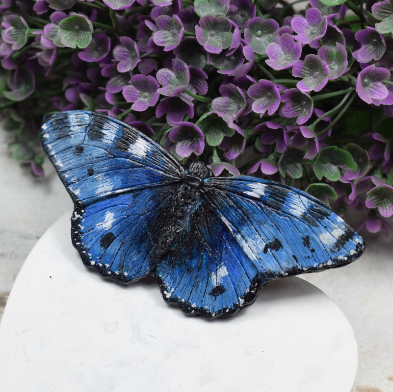 Duża spinka niebieski motyl_photo1