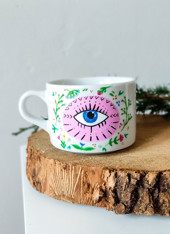 Filiżanka porcelanowa ręcznie malowana oko_photo1