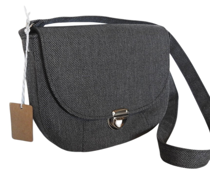 Grafitowa torebka listonoszka  z plecionki vintage vegan_photo1