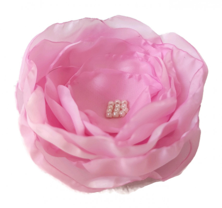 Jasno różowa broszka kwiatek 8cm_photo1