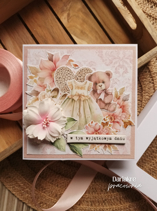 Kartka dla dziecka, różowa, urodziny, chrzest_photo1