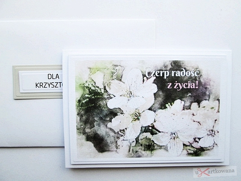 Kartka  Motywacyjna - biało-beżowe kwiaty_photo1