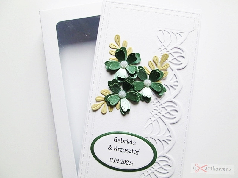 Kartka na ślub - zielone kwiaty #1_photo1