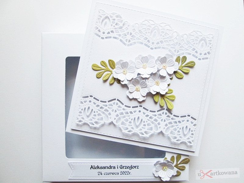Kartka Ślubna z białymi kwiatami #1_photo1