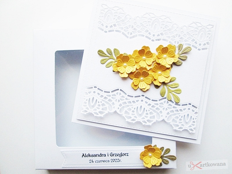 Kartka Ślubna z żółtymi kwiatami #1_photo1