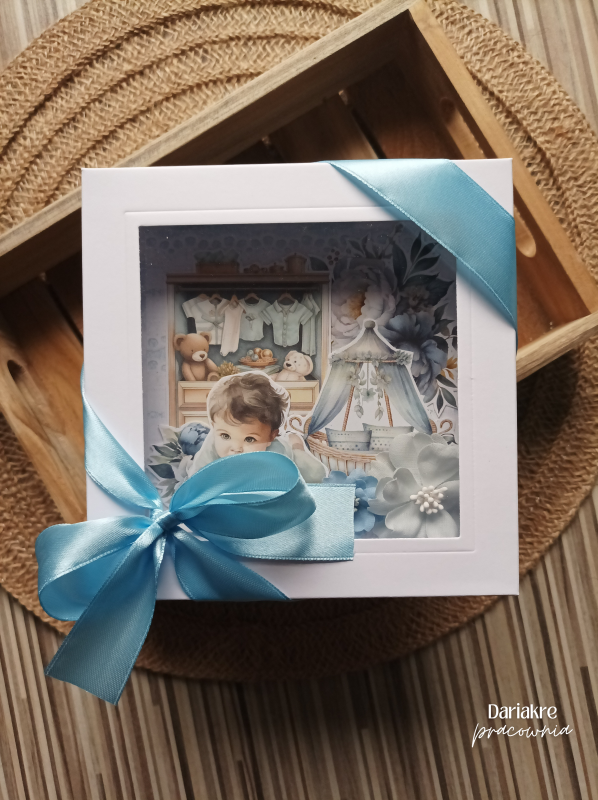 Kartka urodzinowa, chłopiec, niebieska, roczek_photo1