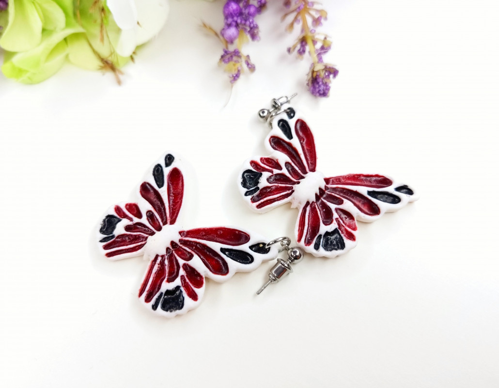 Kolczyki czerwone motyle_photo1
