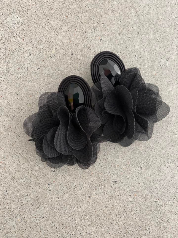 Kolczyki kwiat BOHO czarne, glamour_photo1