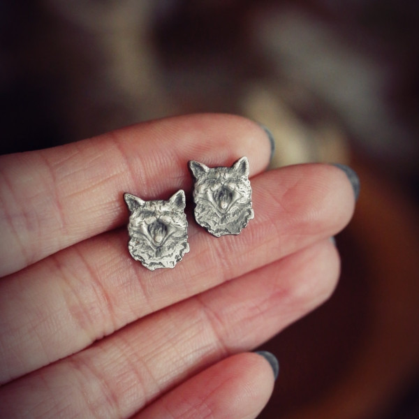 Kolczyki mini kotki sztyfty ze srebra_photo1