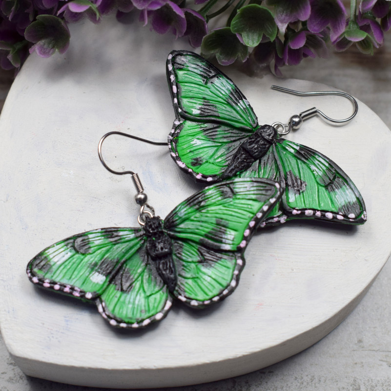 Kolczyki motyle - zielone_photo1
