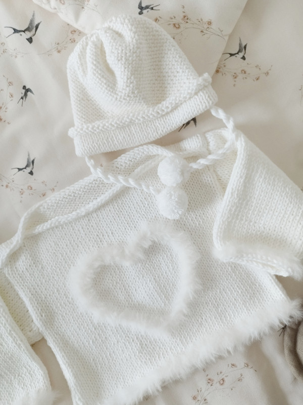 Komplet niemowlęcy do chrztu- sweterek i czapka_photo1