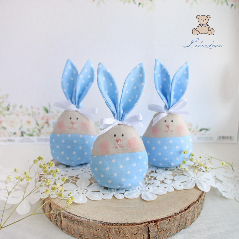 Króliczek jajo wielkanocne dekoracja wiosenna błękit_photo1