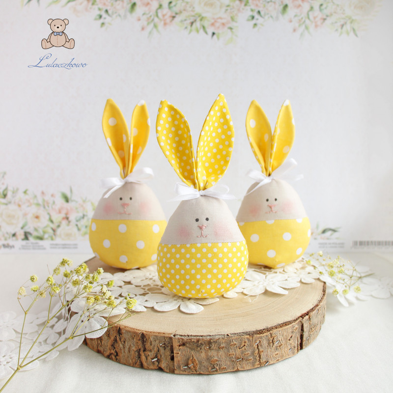 Króliczek jajo wielkanocne dekoracja wiosenna żółty_photo1