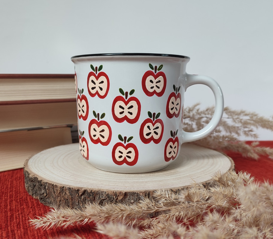 Kubek ceramiczny ręcznie malowany jabłuszka_photo1