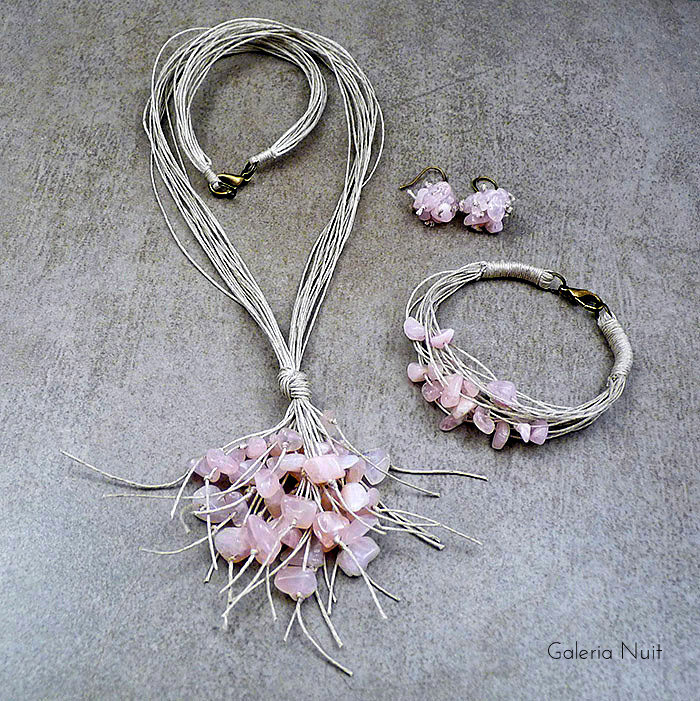 Kwarc różowy - komplet biżuterii_photo1