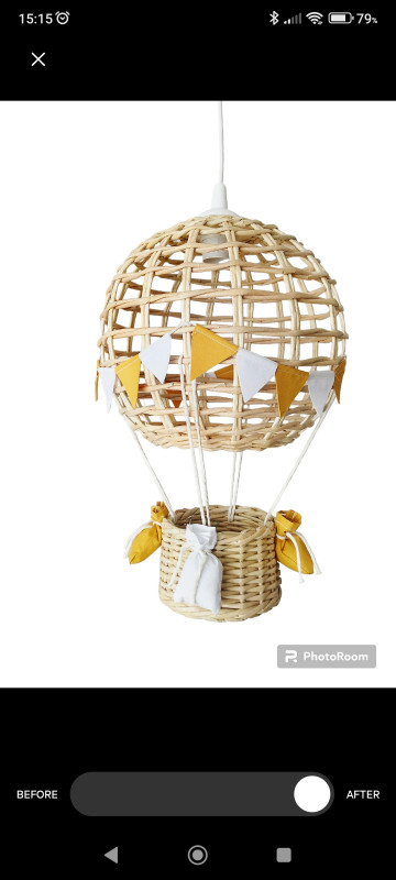 Lampa dziecięca balon handmade bez miodowy biały_photo1