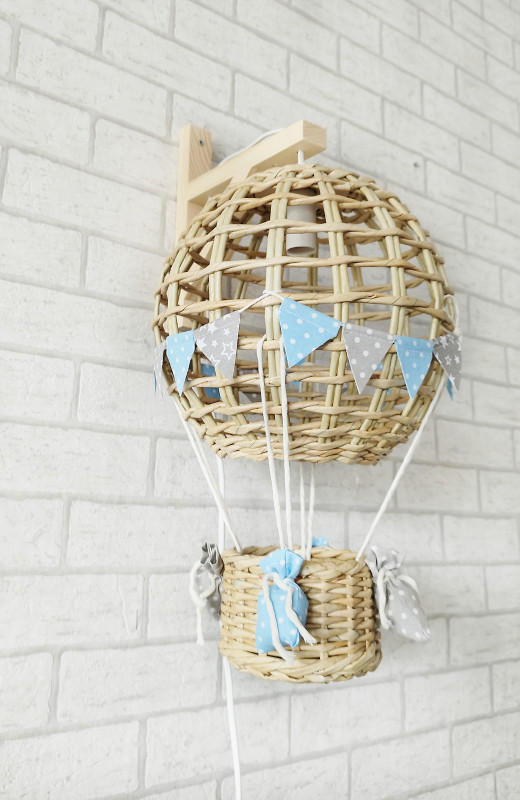 Lampka kinkiet balon beż /niebieski szary_photo1