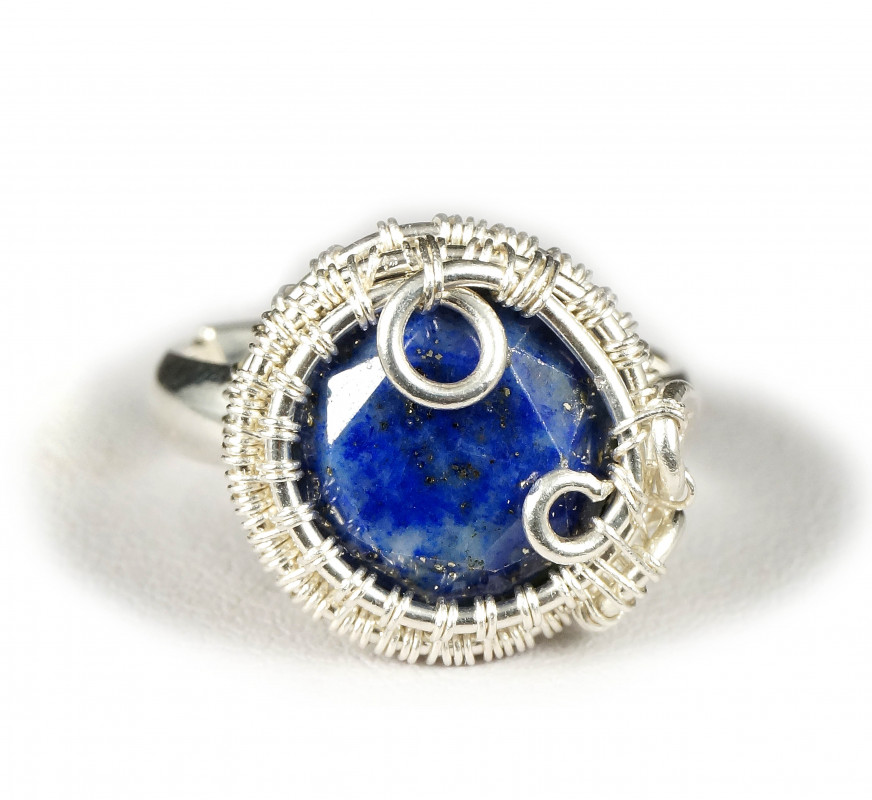Lapis lazuli,Srebrny pierścionek z lapisem._photo1