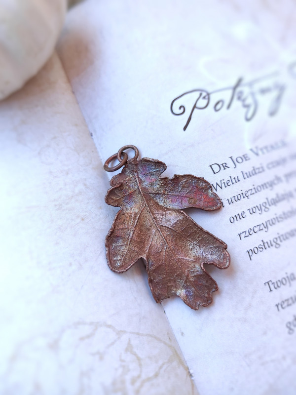 Listeczek dębowy II wisior miedziany_photo1