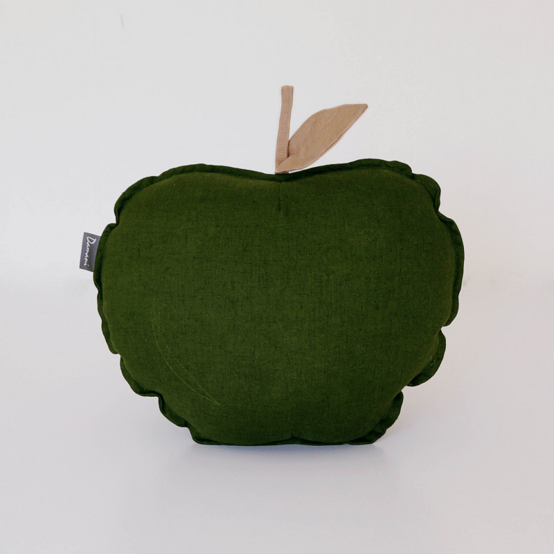 Lniana poduszka jabłko- zielone_photo1