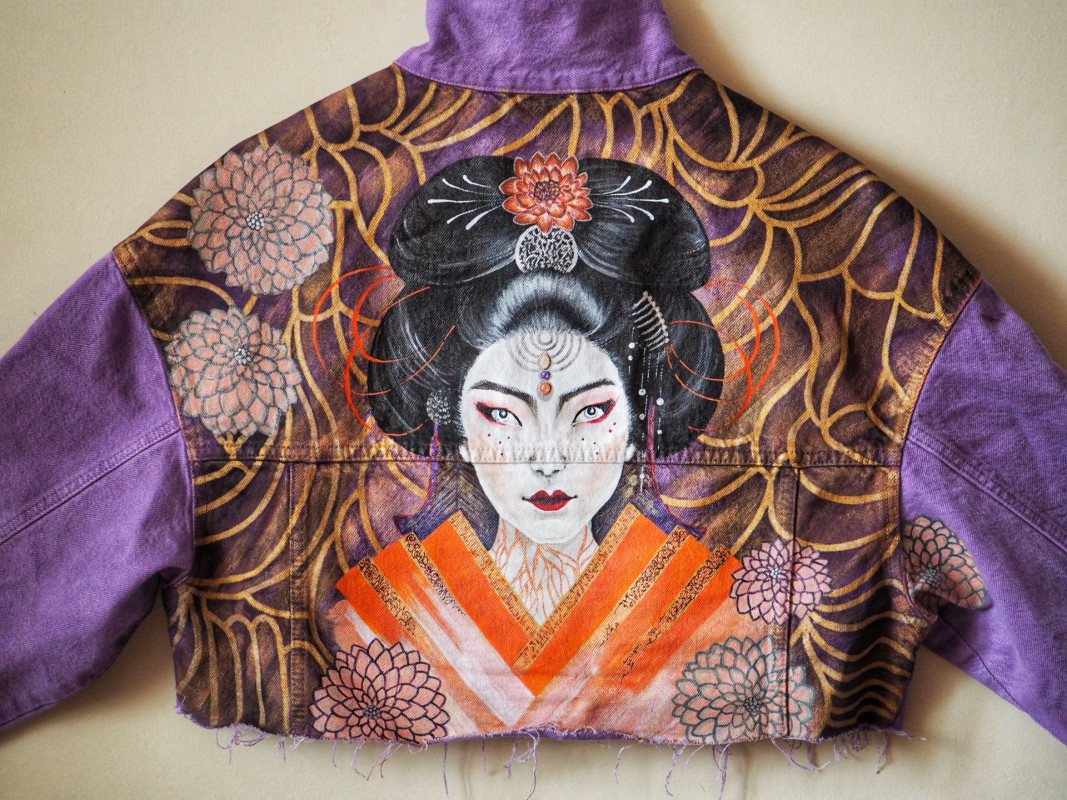 Malowana kurtka w stylu japońskim GEJSZA_photo1