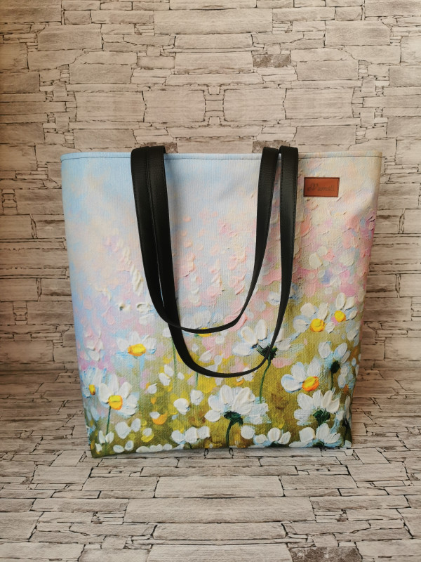 Mega shopper duża torebka na ramię - kwiaty 2_photo1