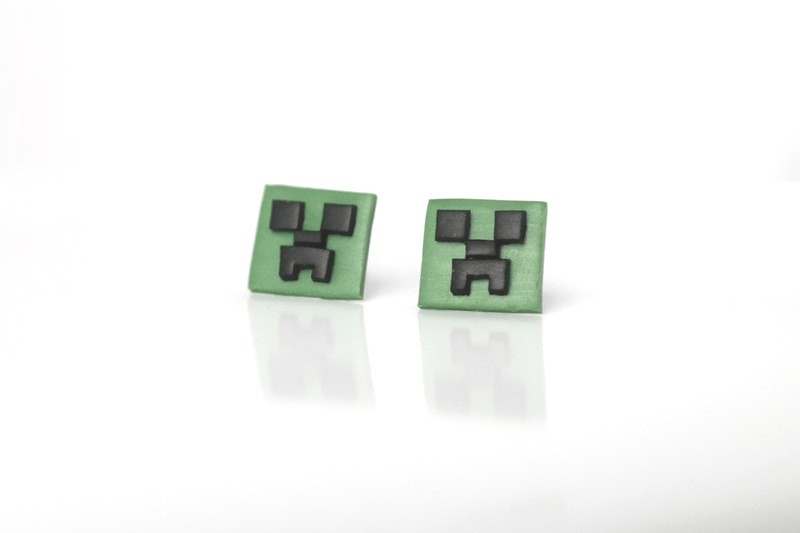 Minecraft Creeper - maleńkie kolczyki wkrętki_photo1