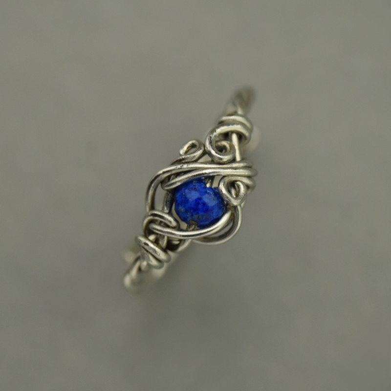 Mini pierścionek lapis lazuli wire wrapping 3_photo1