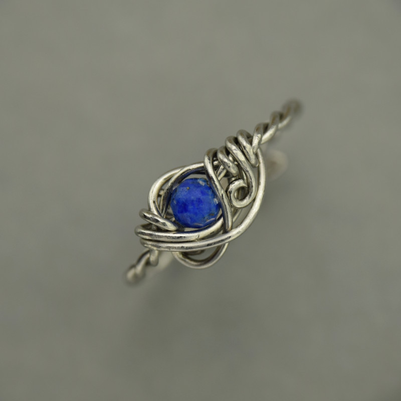 Mini pierścionek lapis lazuli wire wrapping 4_photo1