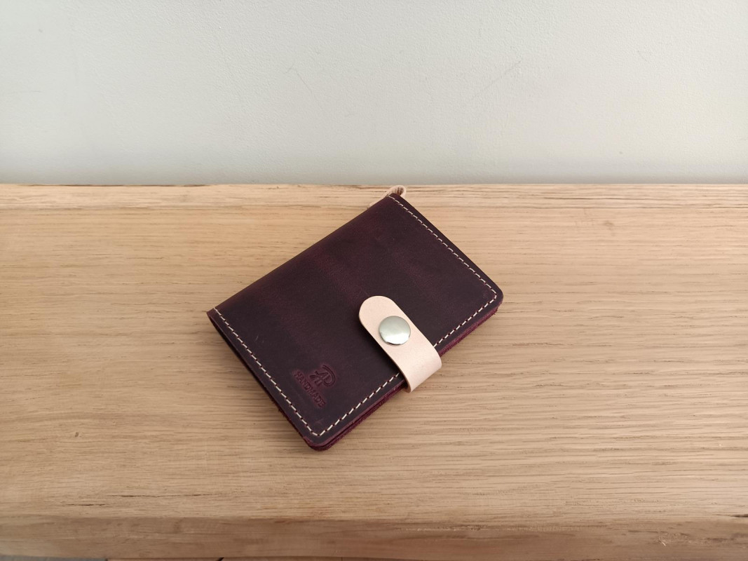 Mini portfel, skórzane etui na karty, fiolet_photo1
