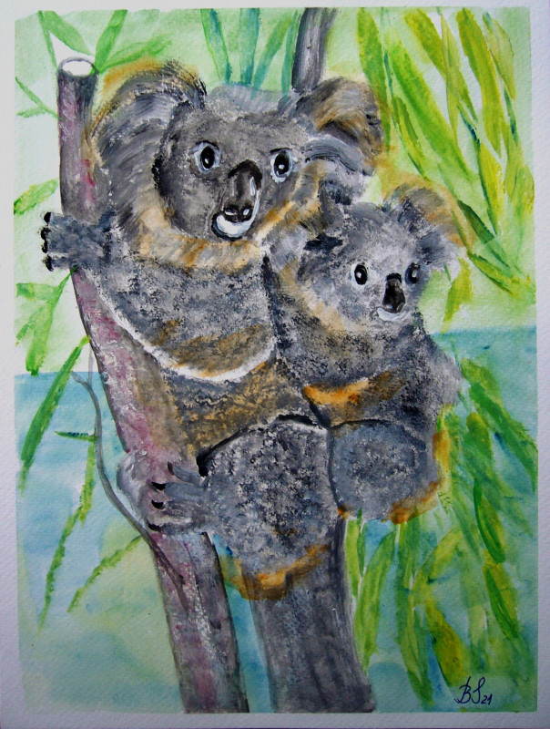 Misie koala, akwarela. Format 24x32 cm_photo1