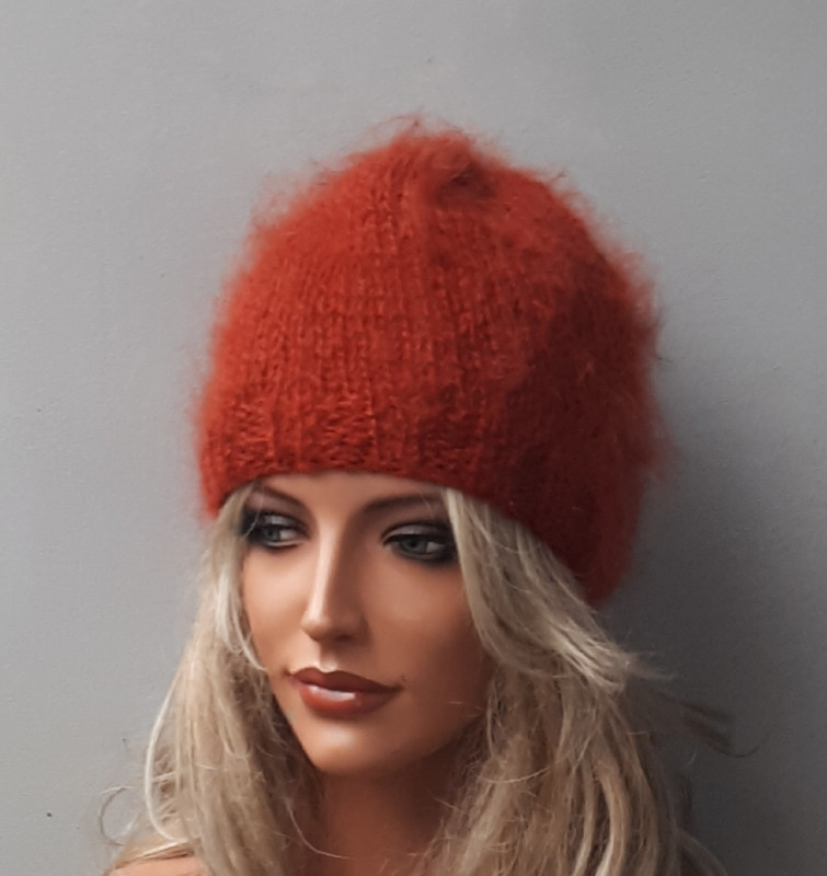 Moherowa czapka w kolorze rudym_photo1