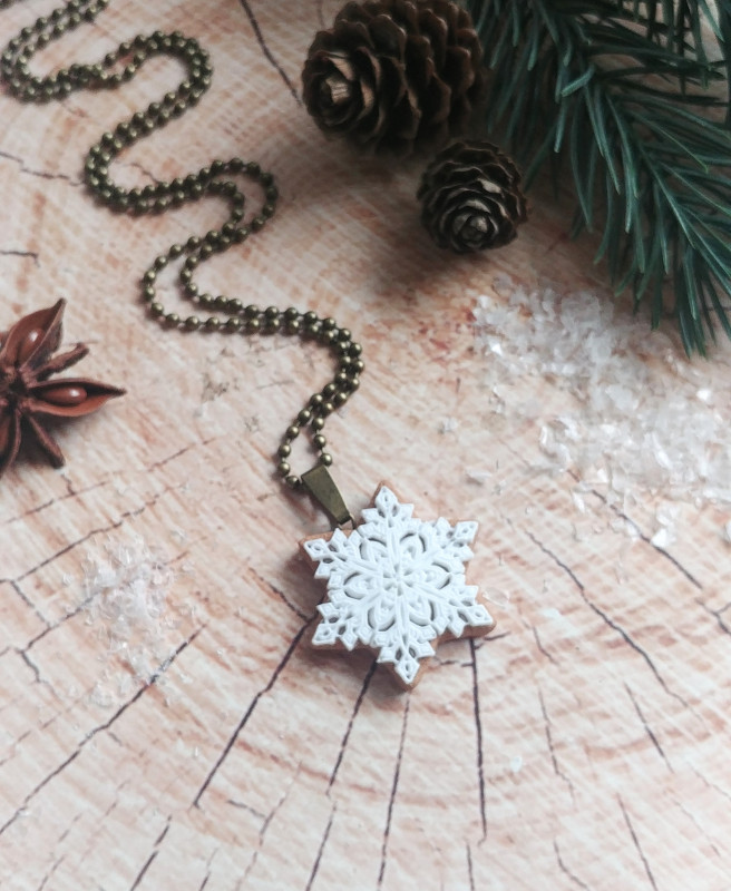 naszyjnik pierniczek świąteczny śnieżynka_photo1
