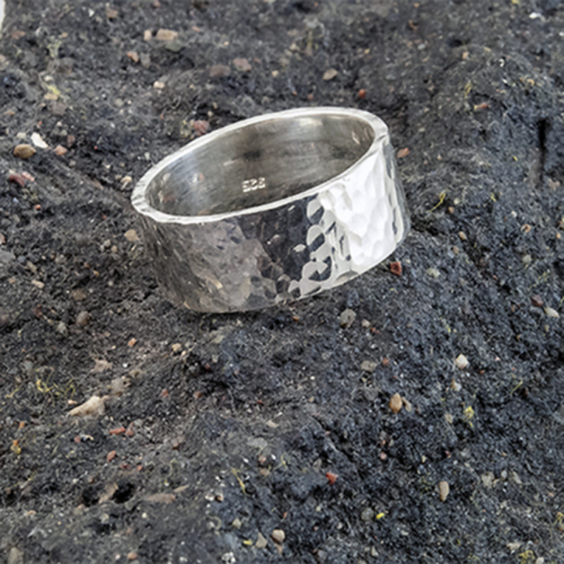 Obrączka-pierścień, srebro pr.925, młotkowana (01)_photo1
