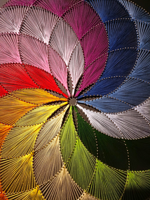 Obraz Mandala, rozeta multikolor #2, string art 3D_photo1
