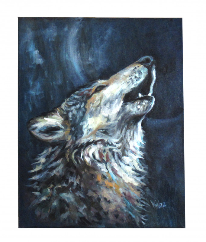 Obraz olejny na płótnie 40x50 wilk zwierzę_photo1